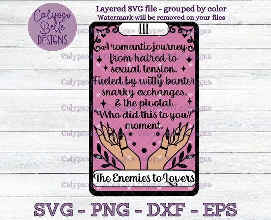 The Enemies to Lovers Definition Tarot Card, Bookish Design