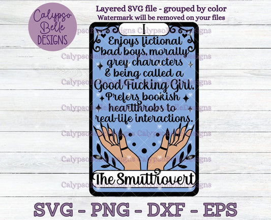 The Smuttrovert Definition Tarot Card, Bookish Design