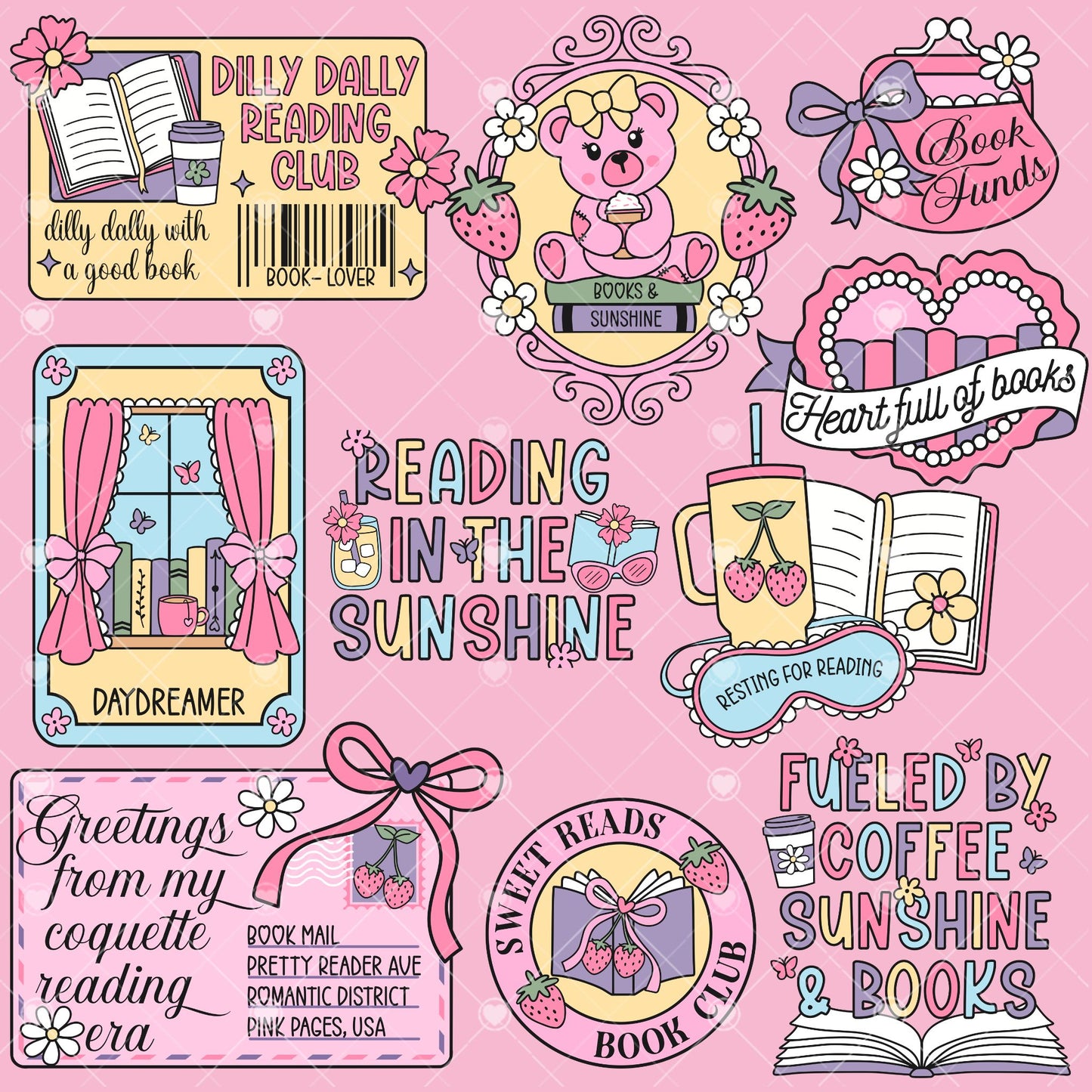 Sweet Bookish Spring Bundle, Bookish Designs