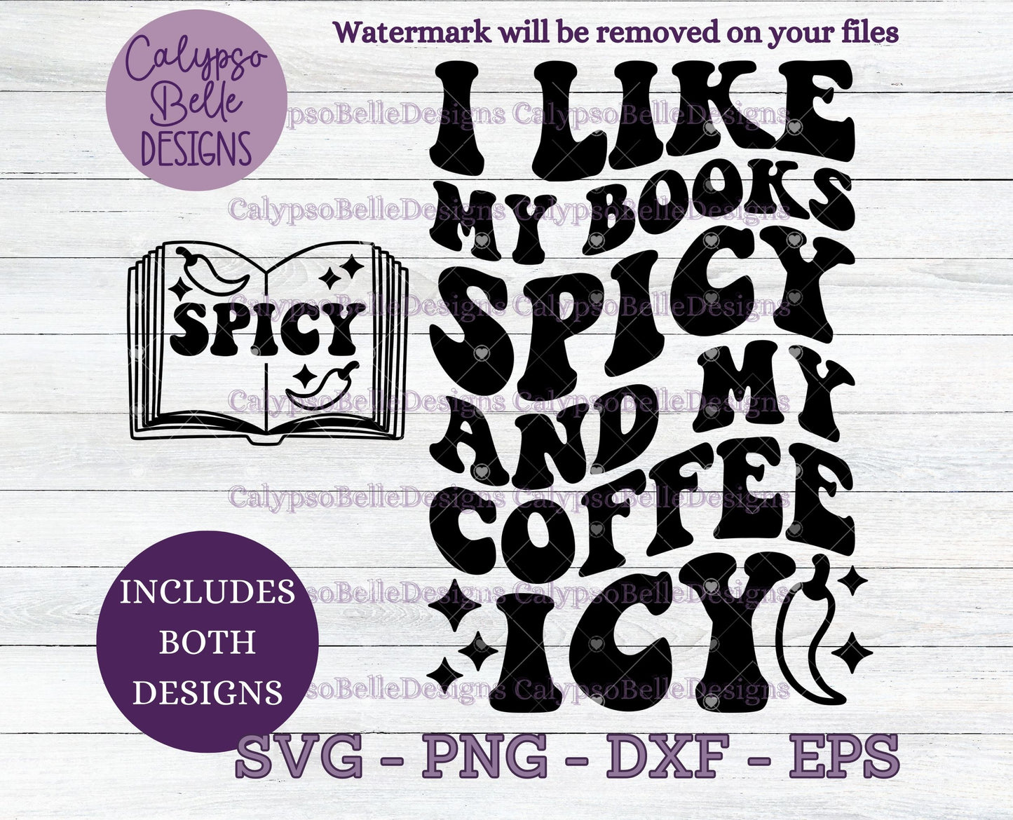 I Like My Books Spicy & My Coffee Icy, Wavy Retro with Pocket Design