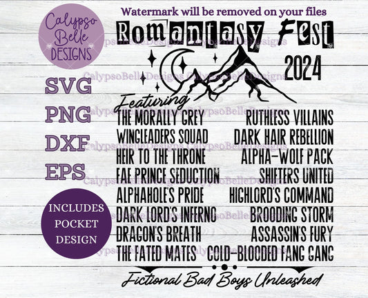 Romantasy Fest, Bookish Music Concert, Bad Boys, Bookish Design