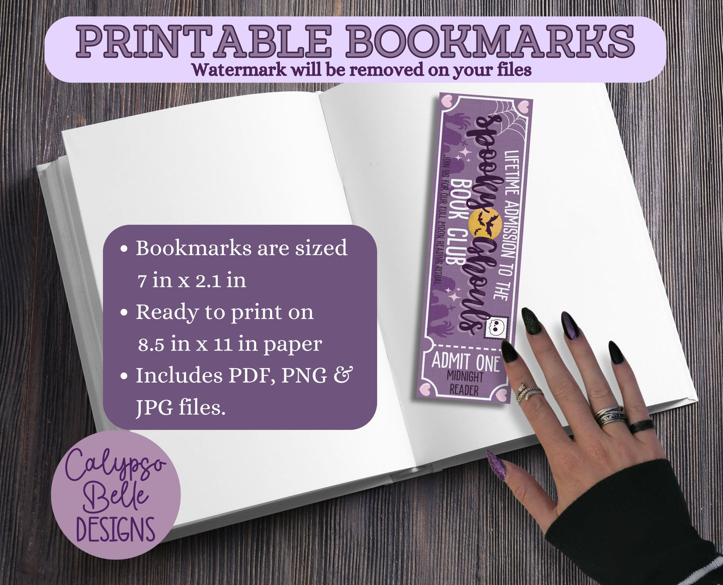 Spooky Ghouls Book Club Admit One Book Club Printable Bookmark