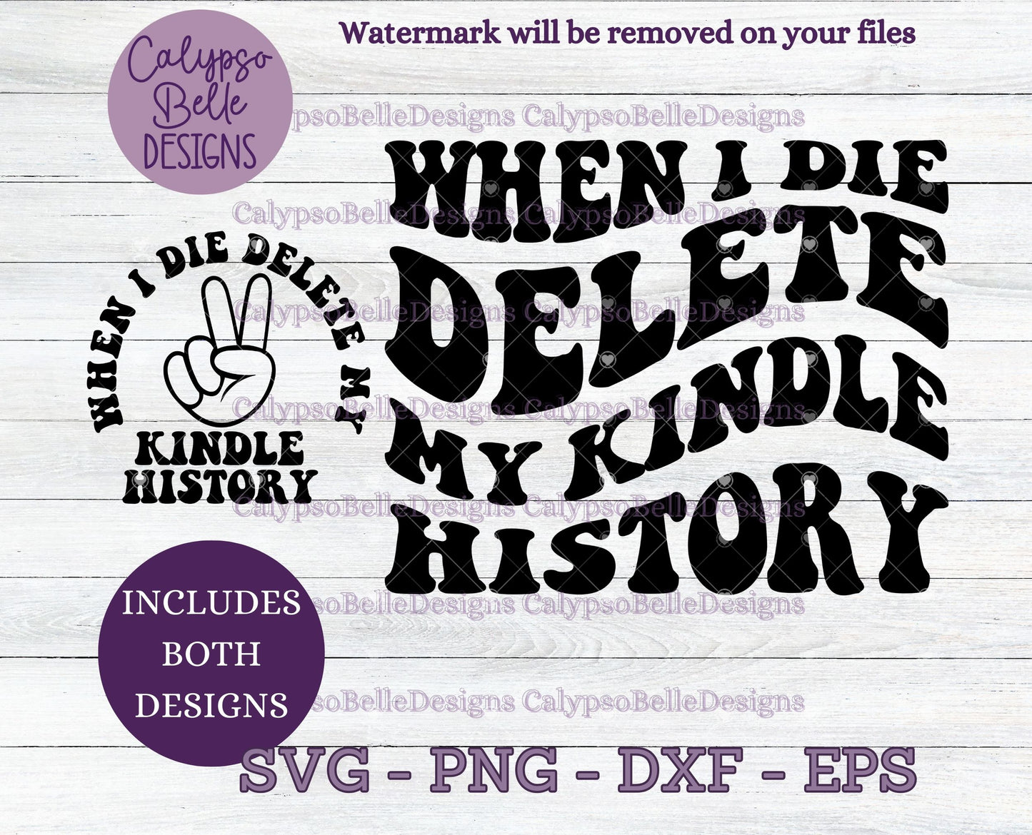 When I Die, Delete My Kindle History, Wavy Retro with Pocket Design