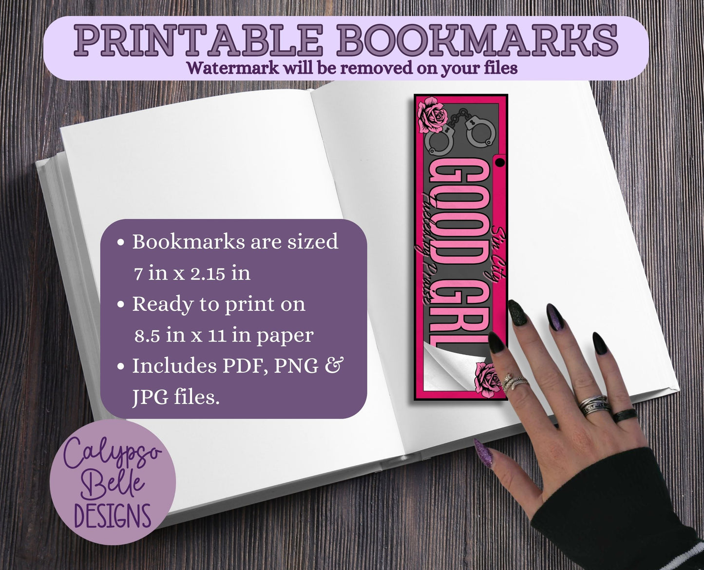 Good Girl, License Plate Printable Bookmark