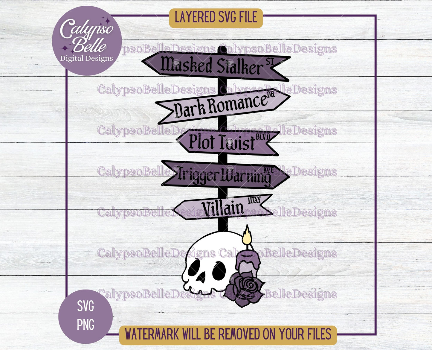 Dark Romance Tropes Street Sign, Bookish Design