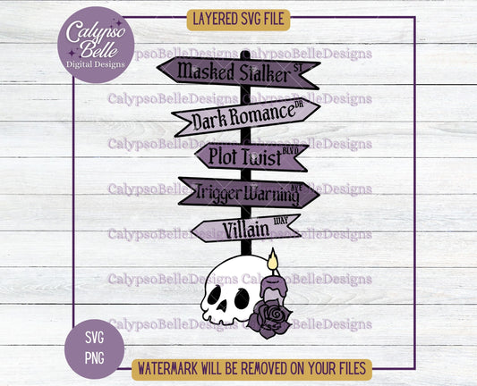 Dark Romance Tropes Street Sign, Bookish Design