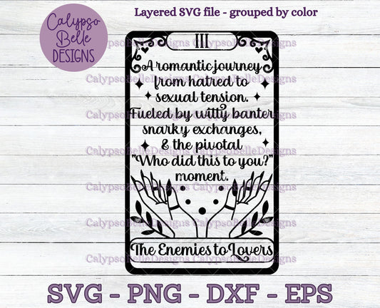 The Enemies to Lovers Definition Tarot Card, Bookish Design