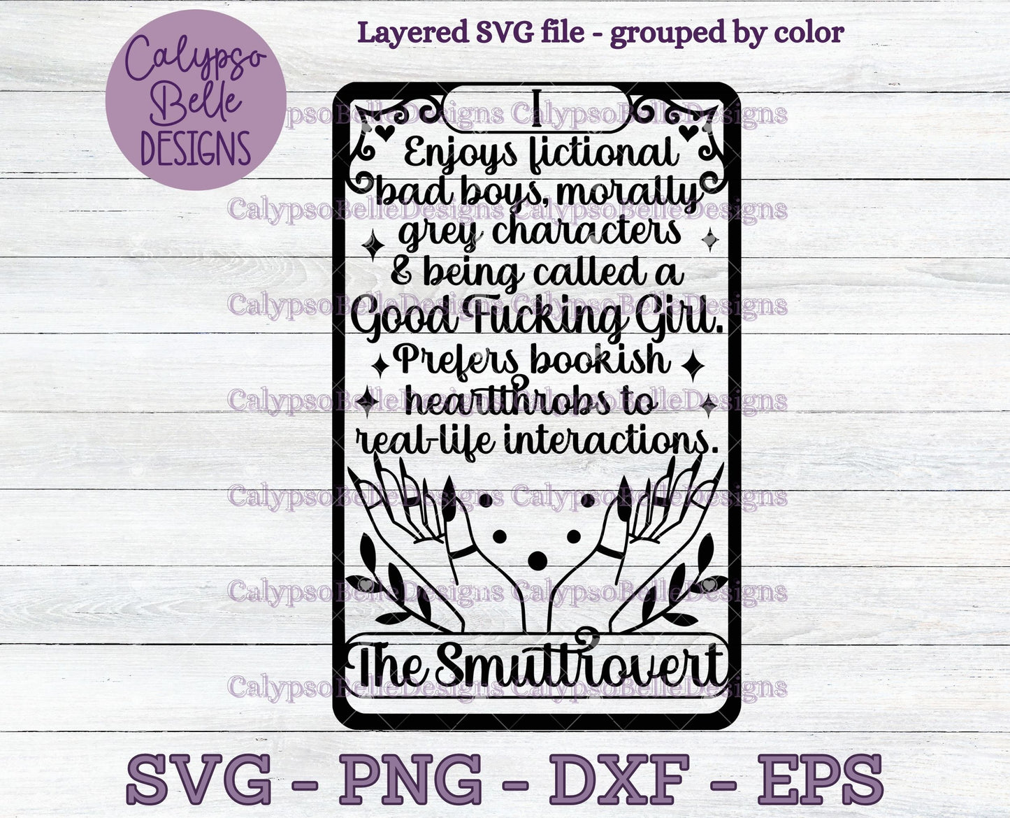 The Smuttrovert Definition Tarot Card, Bookish Design