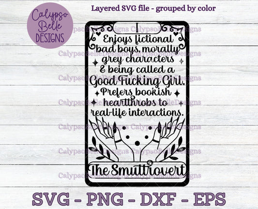 The Smuttrovert Definition Tarot Card, Bookish Design