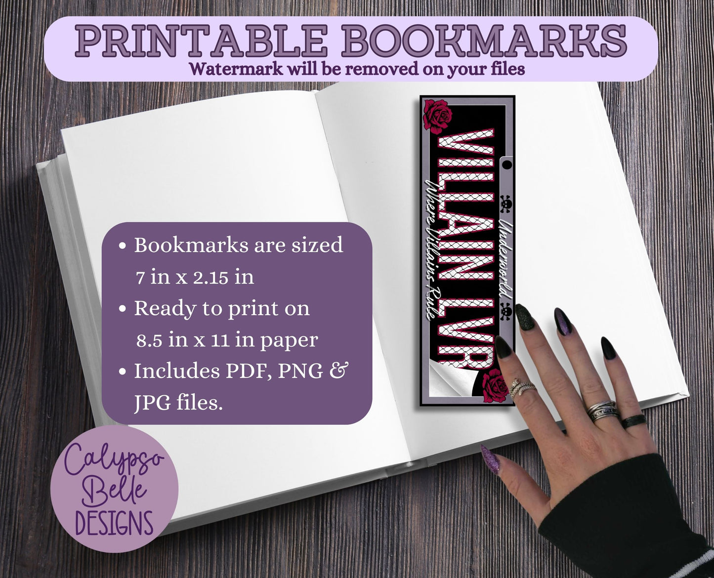 Villain Lover, License Plate Printable Bookmark