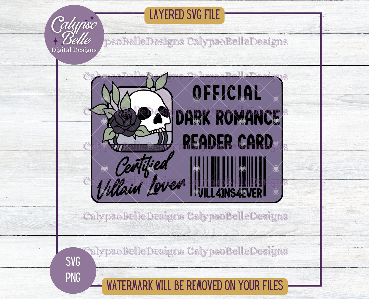 Dark Romance Library Card, Bookish Design