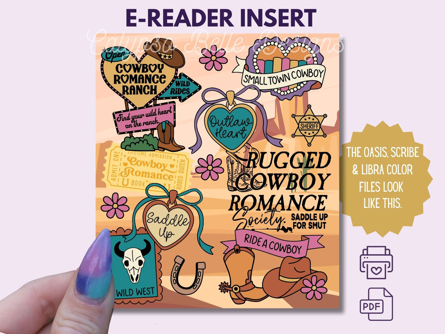 Cowboy Romance, Printable Kindle & Kobo Insert