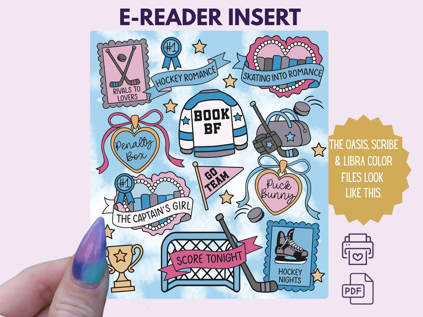 Hockey Romance, Printable Kindle & Kobo Insert