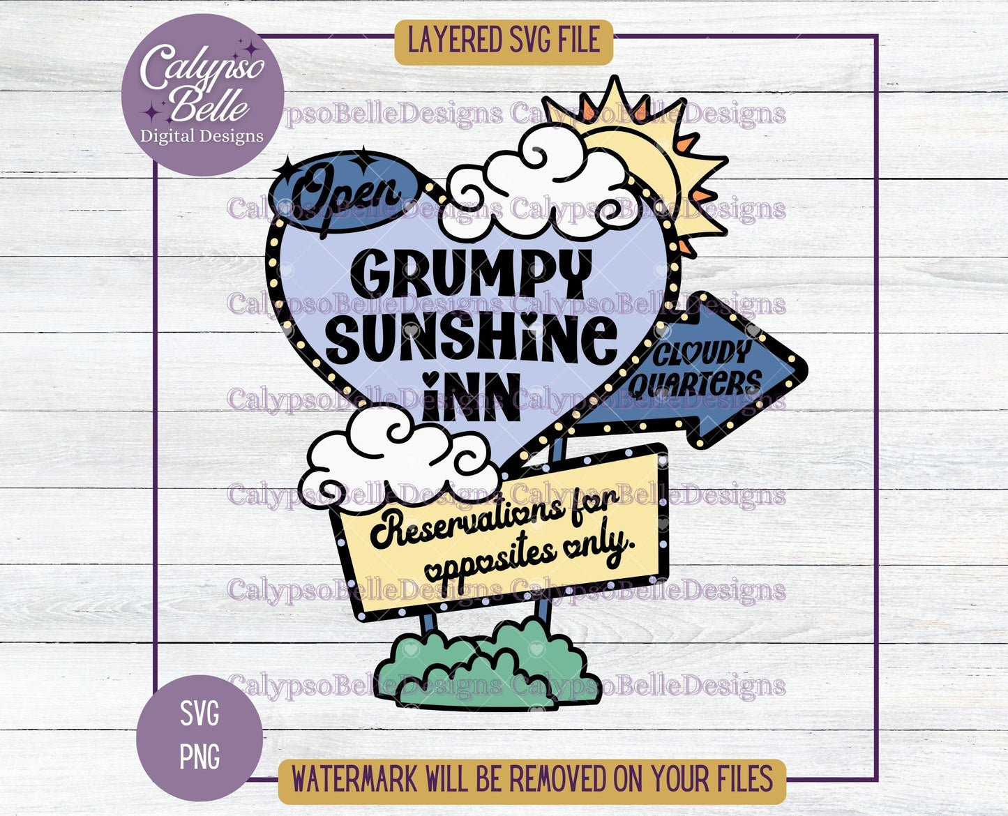 Grumpy Sunshine Inn, Retro Bookish Motel Design