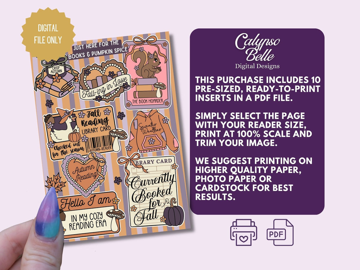 Cozy Fall Reader, Autumn, Printable Kindle & Kobo Insert (Copy)