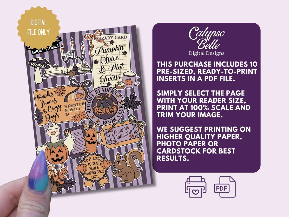 Spooky Fall Reader, Autumn, Printable Kindle & Kobo Insert