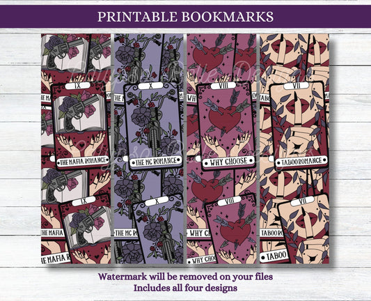 Tarot Card Printable Bookmarks, Dark Romance Bundle