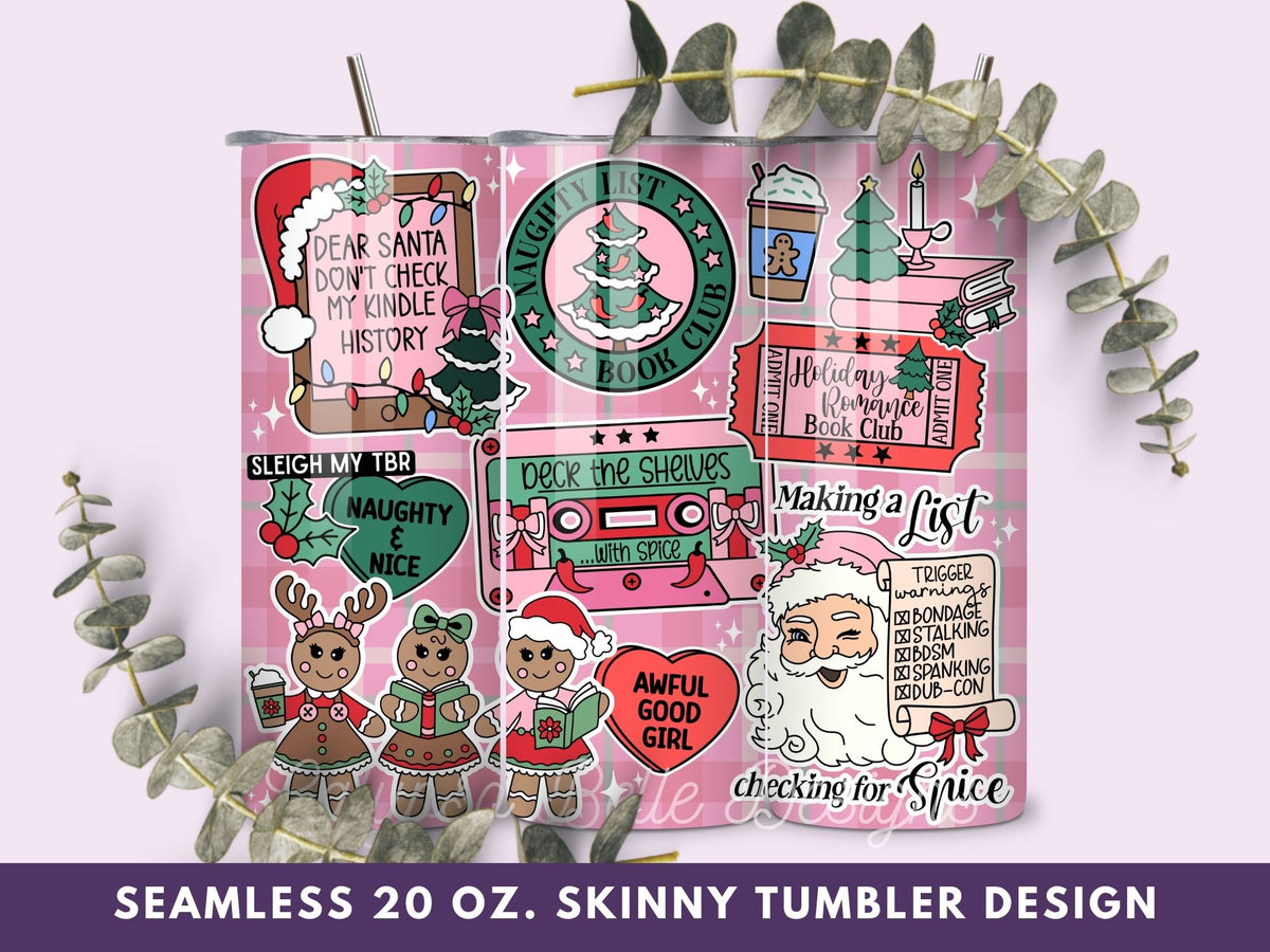 Christmas Smutty Romance Reader 20 oz Skinny Tumbler Seamless Wrap