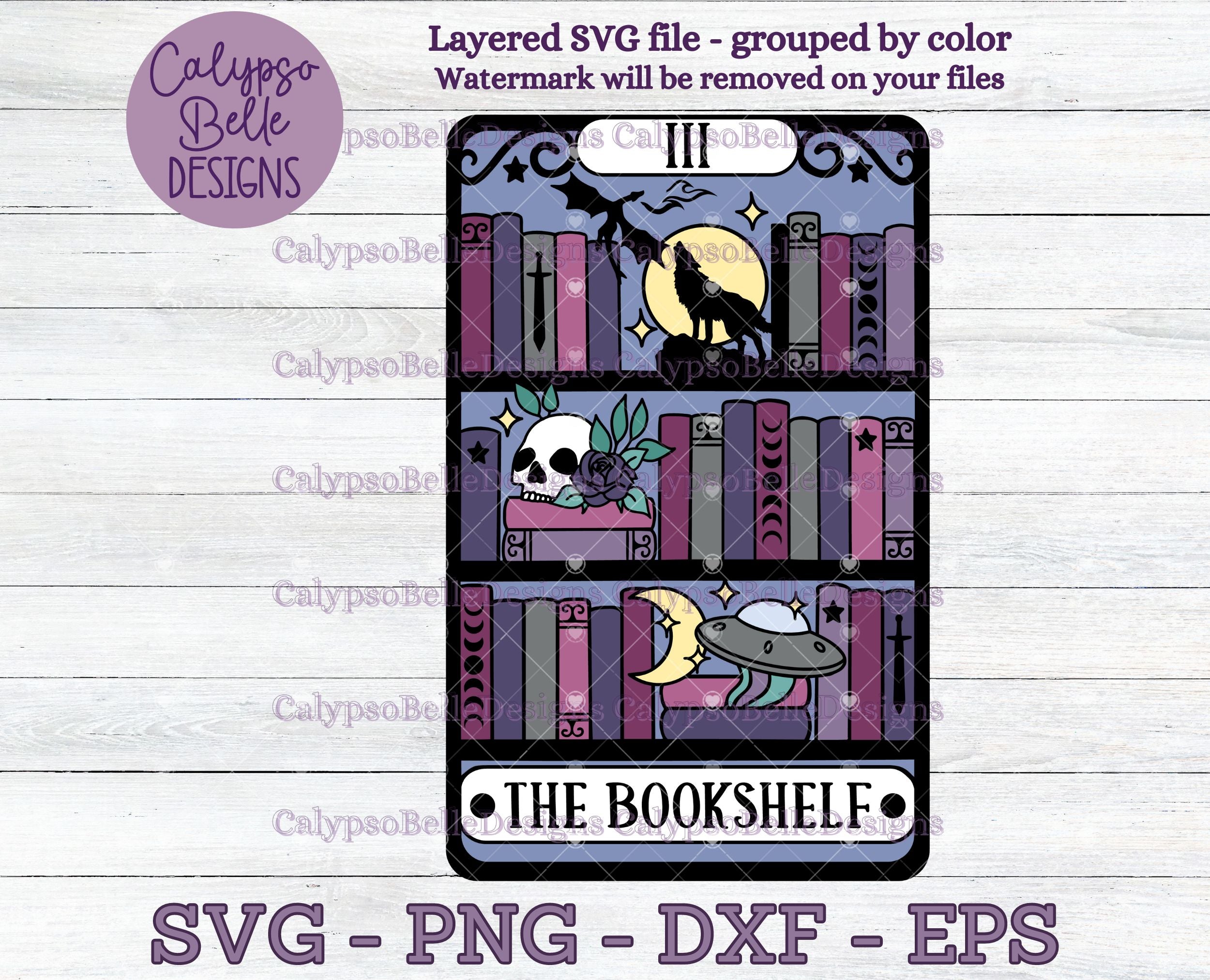 The Fantasy Bookshelf Tarot Card Bookish Design – Calypso Belle Digital ...