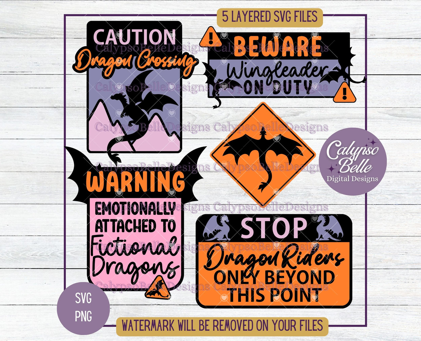 Fantasy Dragon Signs Bundle, Bookish Designs