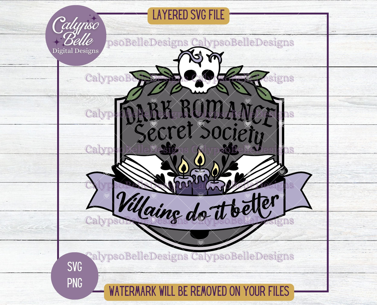 Dark Romance Secret Society, Bookish Badge Design