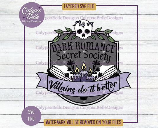 Dark Romance Secret Society, Bookish Badge Design