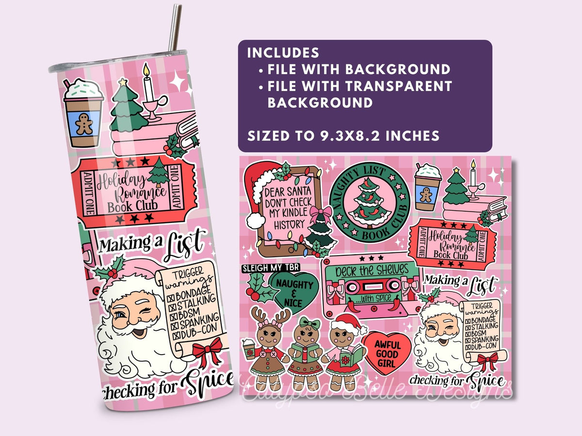 Christmas Smutty Romance Reader 20 oz Skinny Tumbler Seamless Wrap