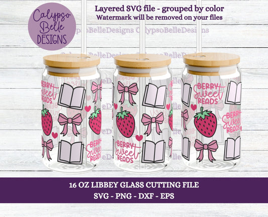 Berry Sweet Reads, Libbey Glass Wrap, Bookish Design