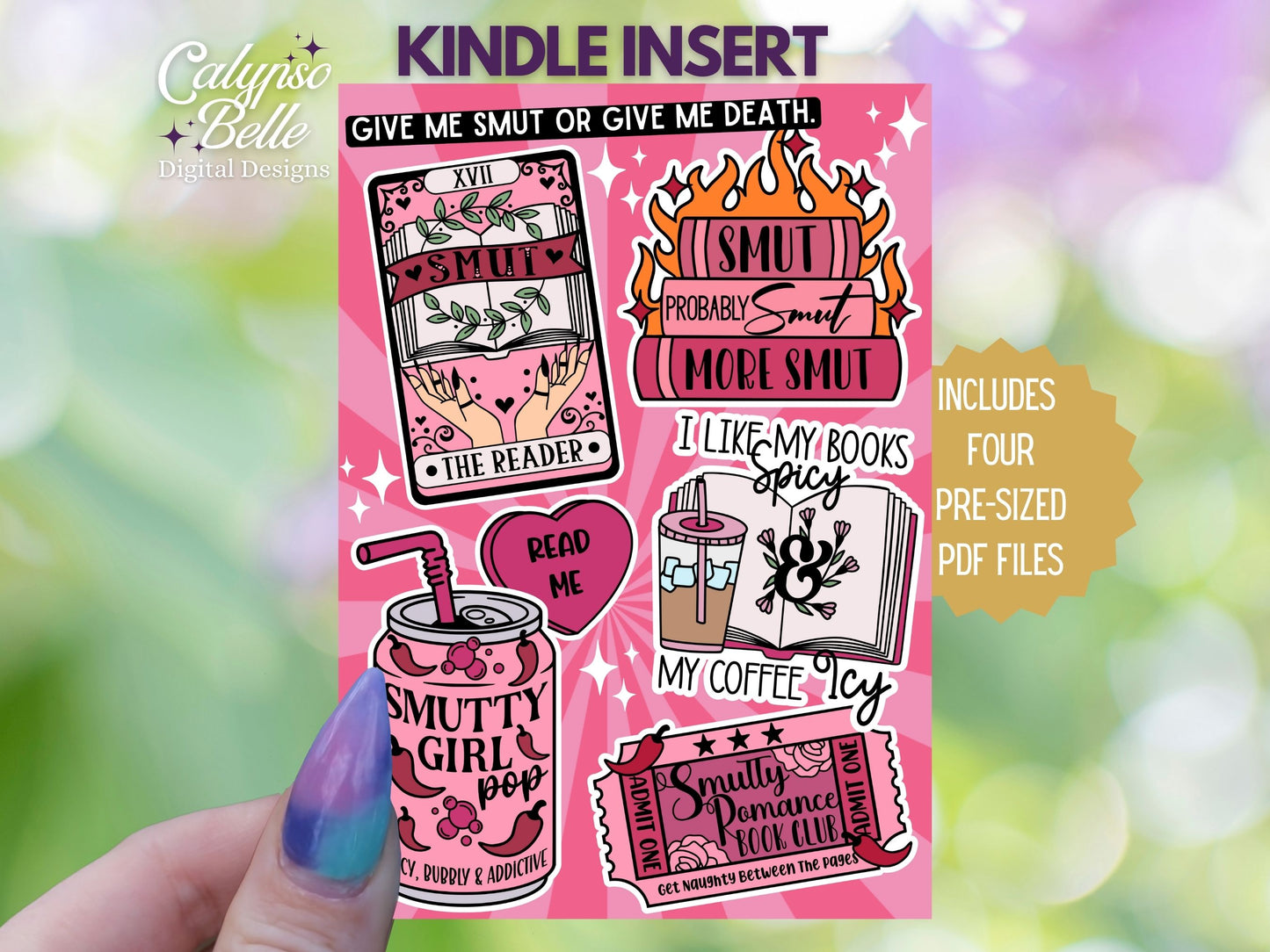 Smut Reader, Printable Kindle Insert