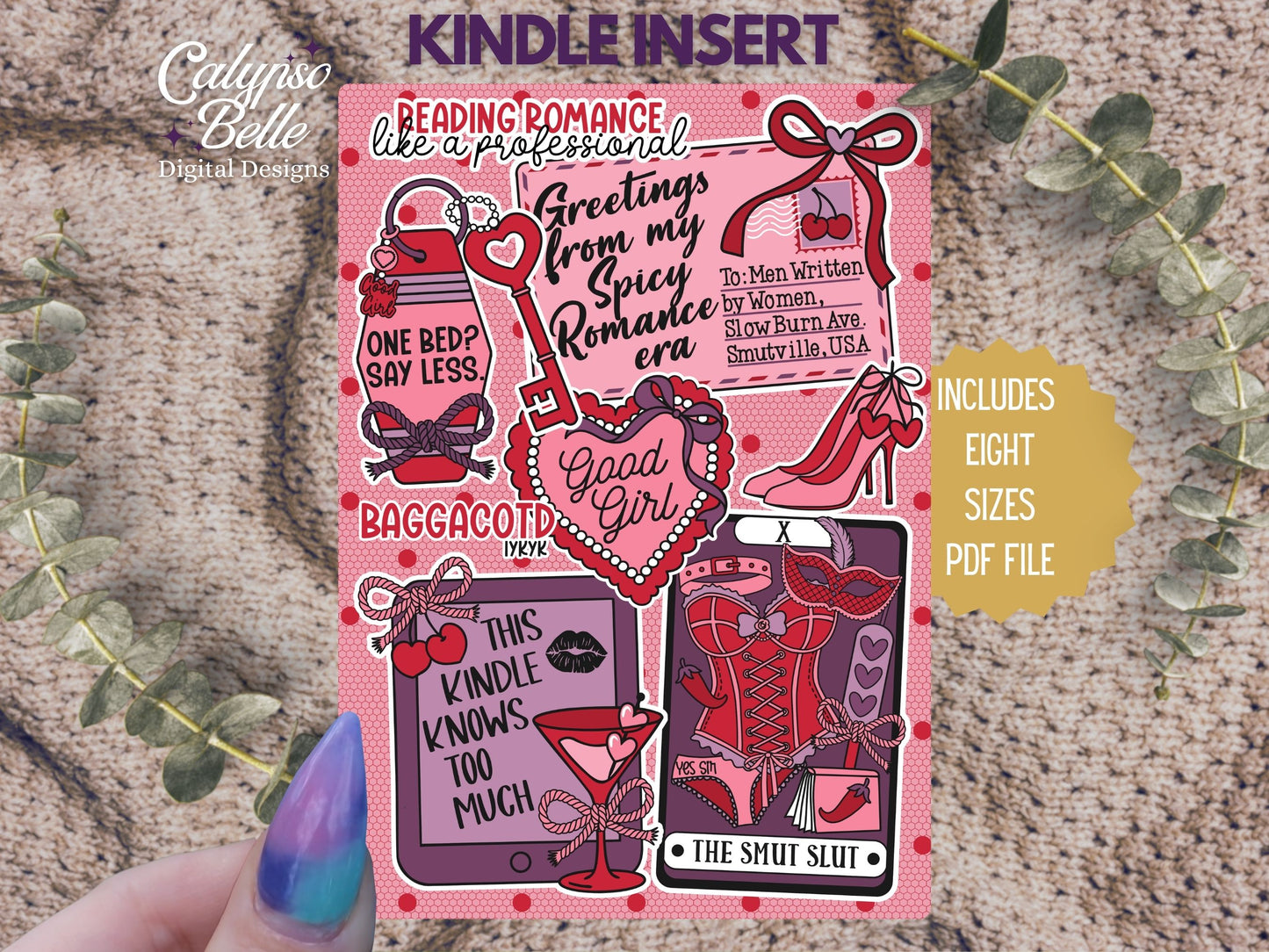 Spicy Romance, Smut Lover, Printable Kindle & Kobo Insert