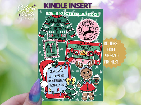 Smutmas Bookish Christmas, Printable Kindle Insert