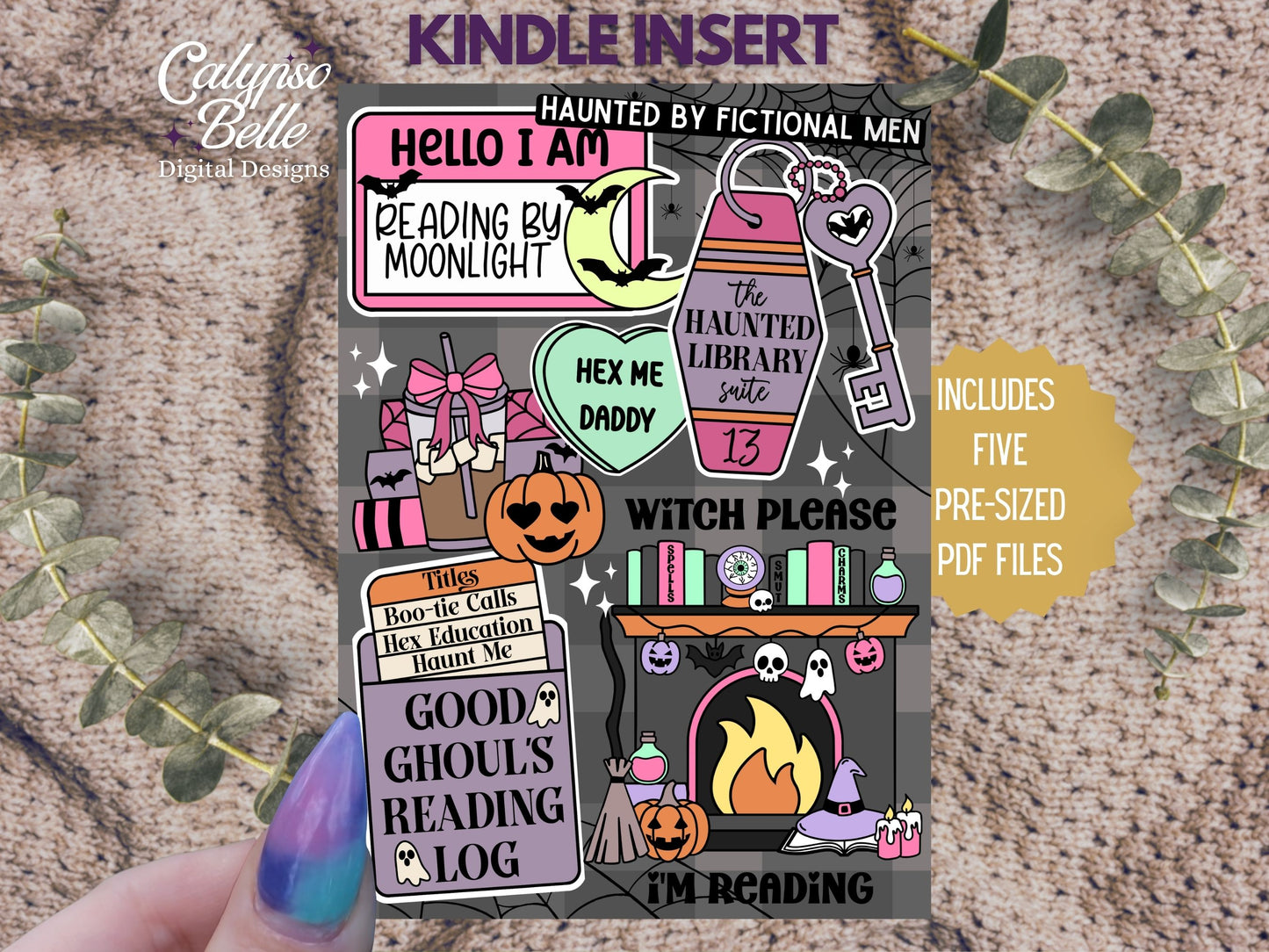 Haunted Bookish Halloween Romance, Printable Kindle Insert