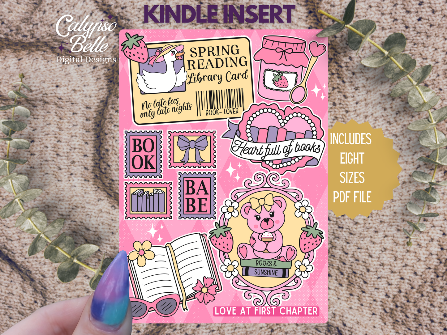 Spring Reading, Silly Goose, Printable Kindle & Kobo Insert