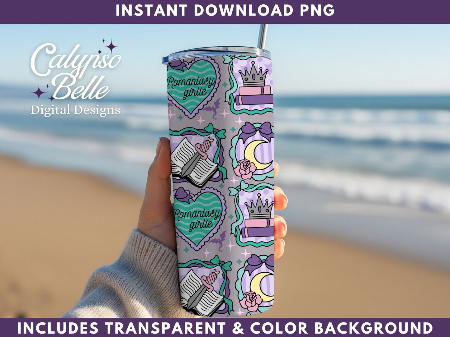 Fantasy Romance Frames Coquette Seamless Pattern, Bookish Pattern