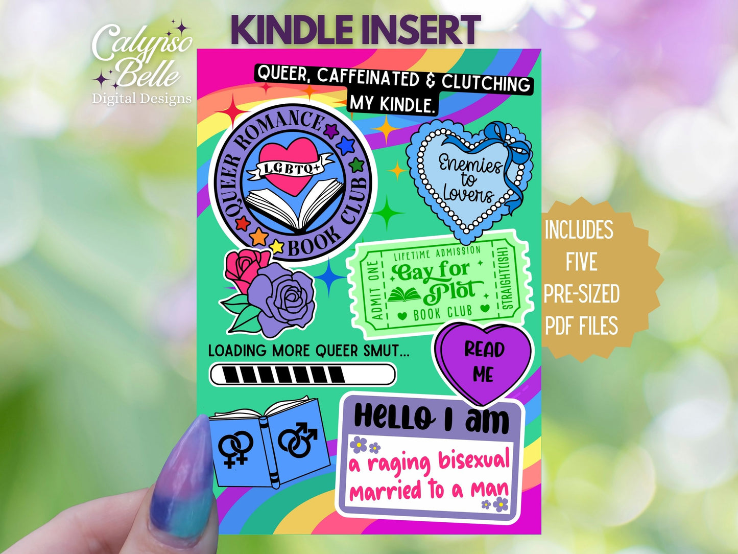 Queer Romance, Bisexual Romance Printable Kindle Insert
