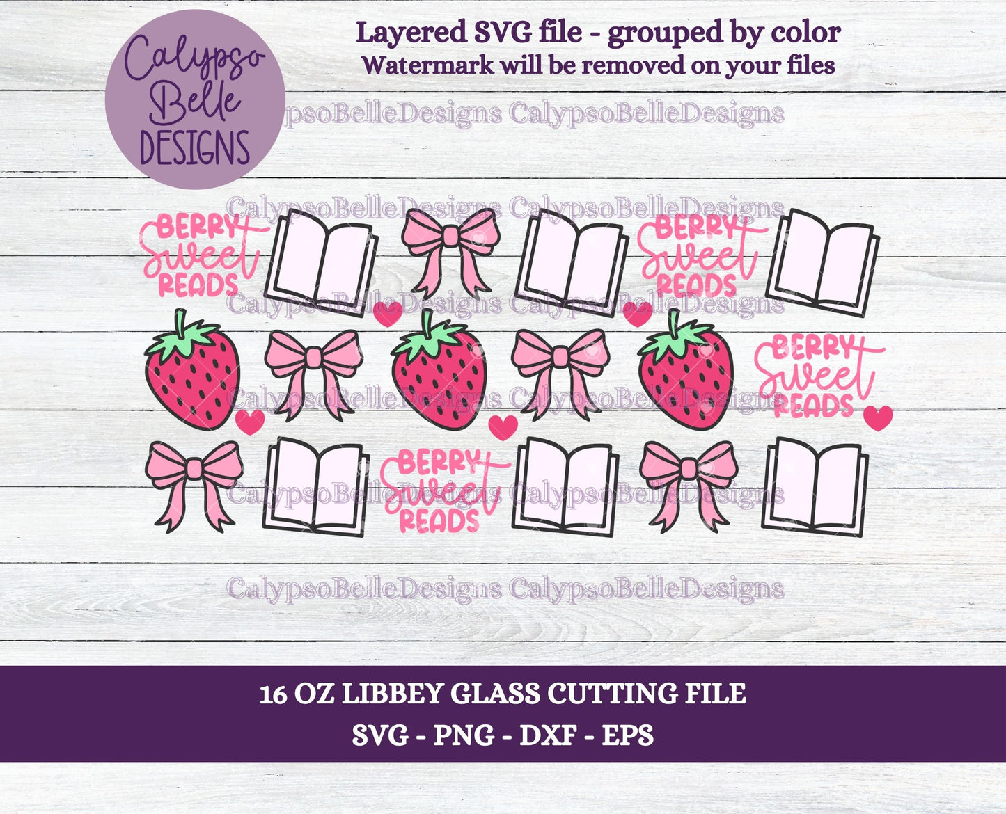 Berry Sweet Reads, Libbey Glass Wrap, Bookish Design