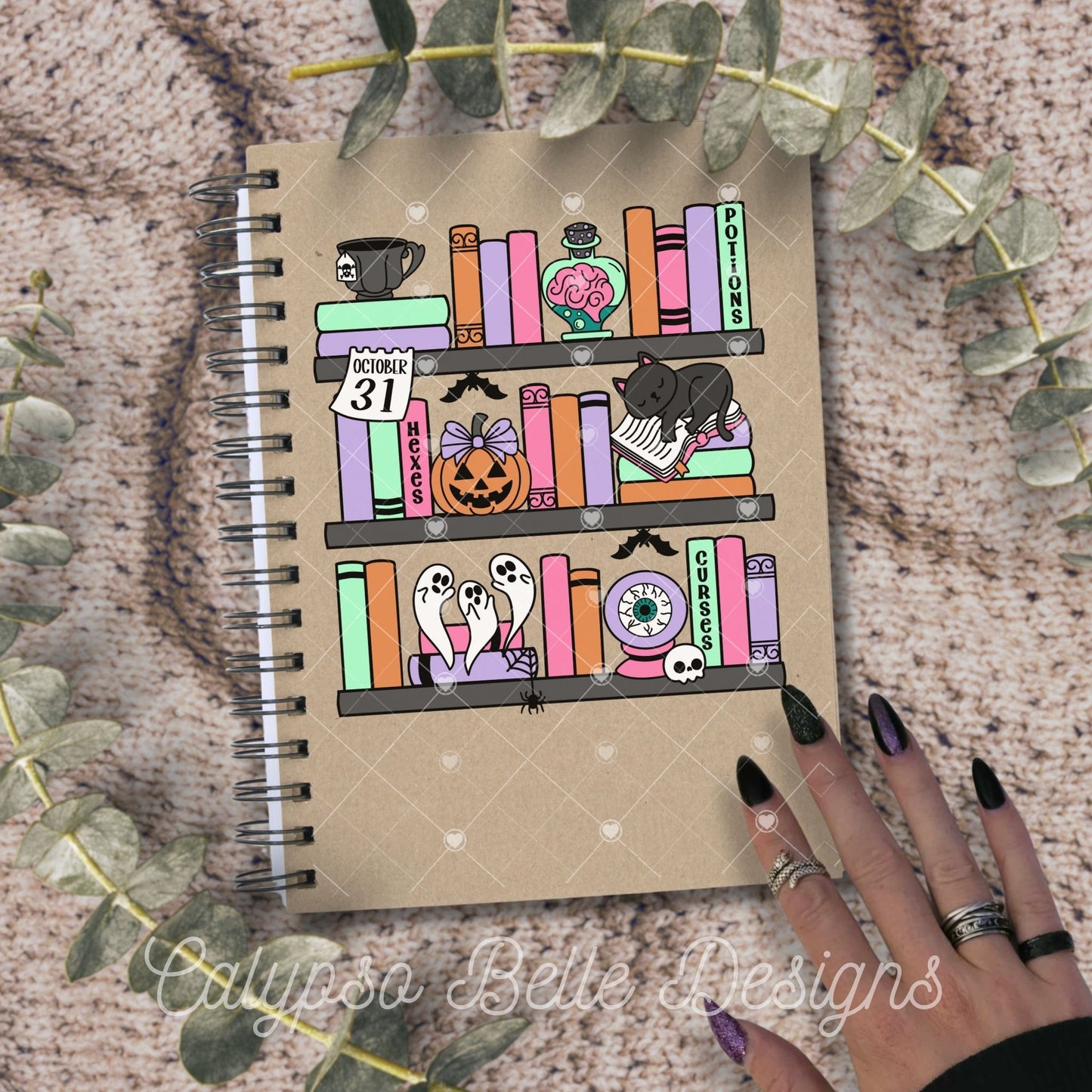 Witch Bookshelf, Spooky Bookish, Halloween Design