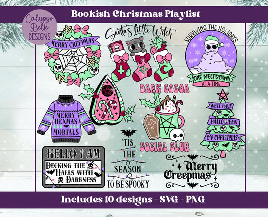 Merry Creepmas Bundle, Witchy Christmas, Spooky Christmas