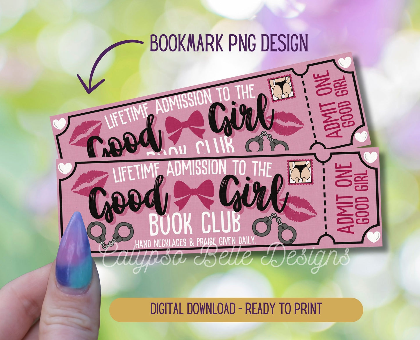 Good Girl Admit One Book Club Printable Bookmark