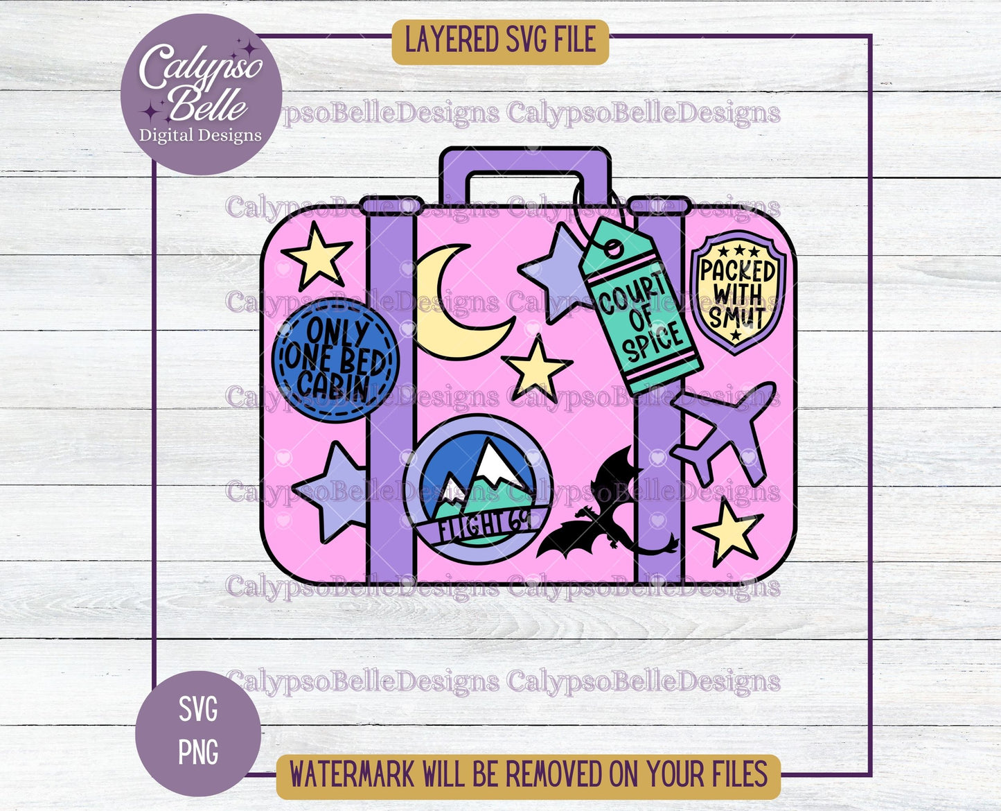 Fantasy Girlie, Retro Suitcase Travel Bookish Design