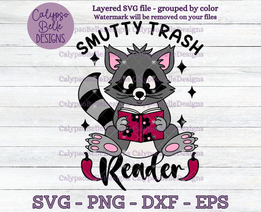 Smutty Trash Reader, Bookish Raccoon, Bookish Design