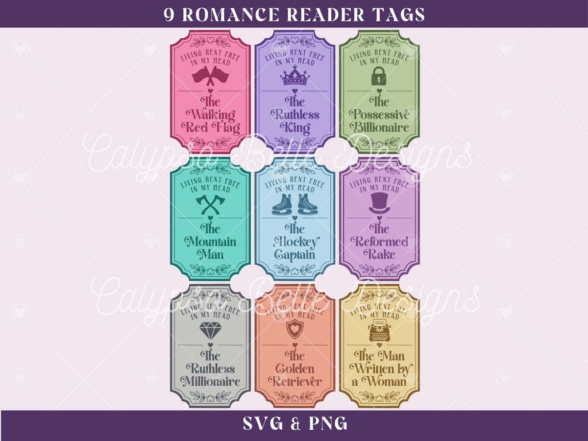 Cute Bookish Romance Reader Tags Bundle, Bookish Bundle