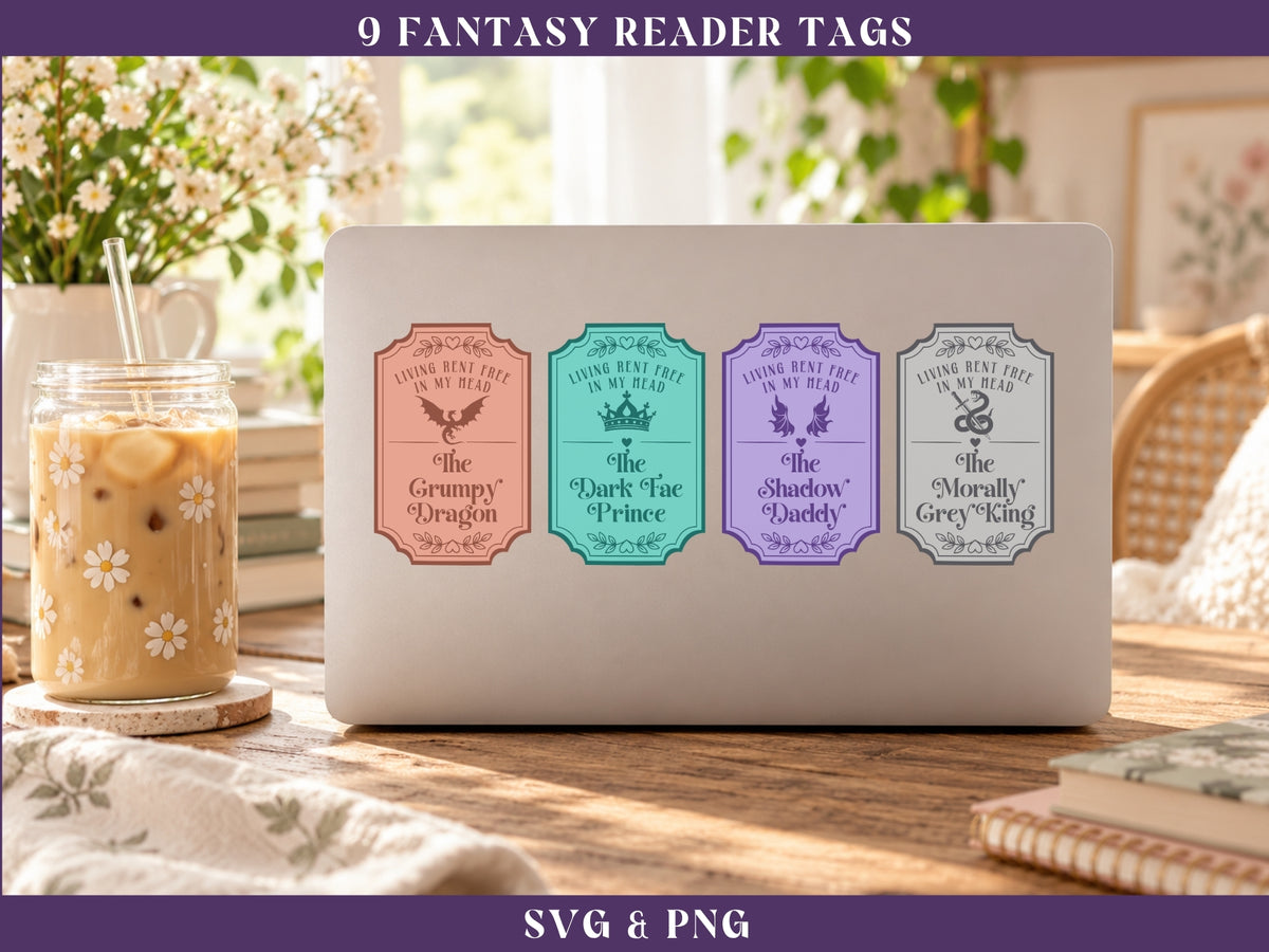 Cute Bookish Fantasy Romance Reader Tags Bundle, Bookish Bundle
