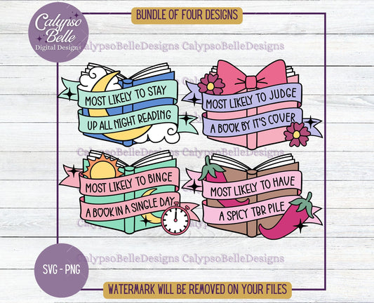 Most Likely to Bookish Bundle, Reader Bundle, Bookish Designs