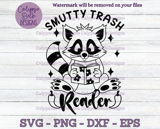 Smutty Trash Reader, Bookish Raccoon, Bookish Design