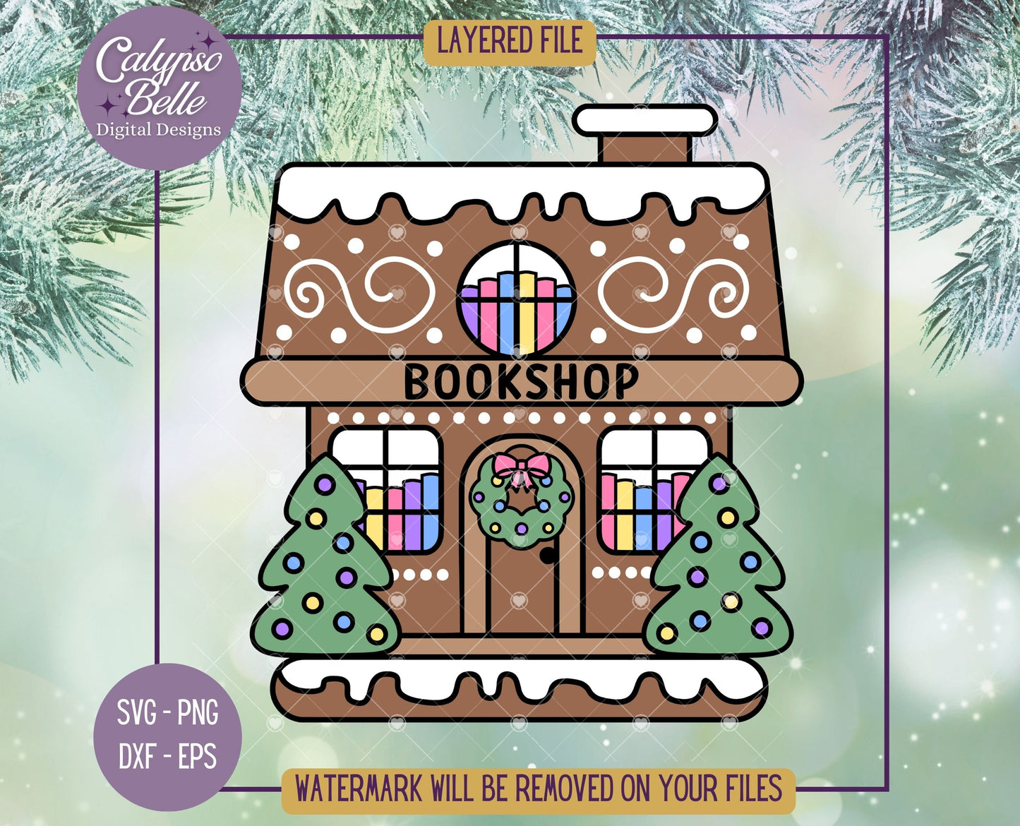 Gingerbread Bookshop, Bookish Christmas Design