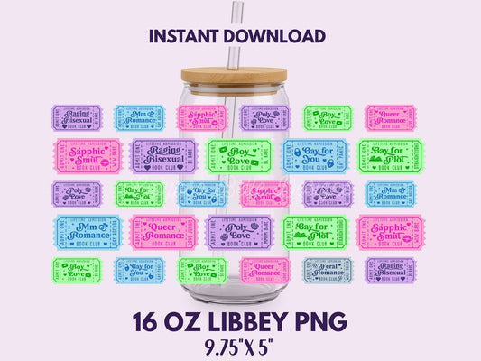 Queer Romance 16 oz Libbey Cup Wrap, Bookish Designs