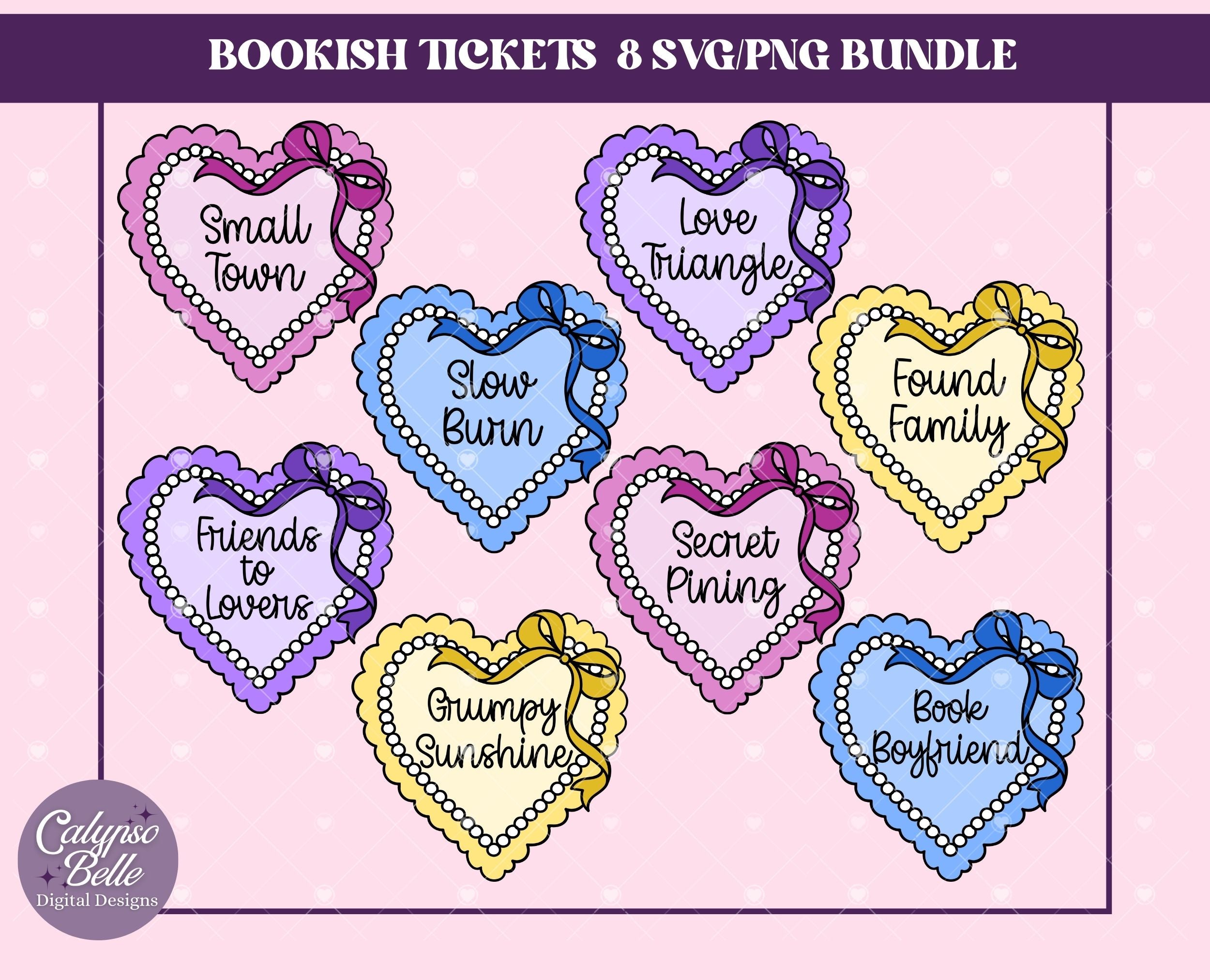 Small Town Romance, Trope Coquette Hearts Bundle, Bookish Bundle ...