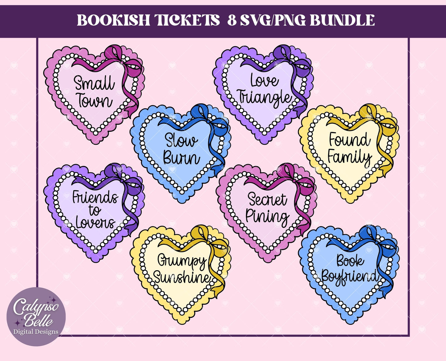 Small Town Romance, Trope Coquette Hearts Bundle, Bookish Bundle
