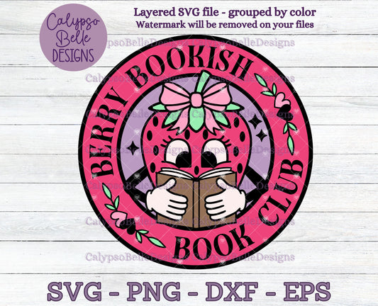 Berry Bookish Book Club, Bookish Strawberry, Bookish Design